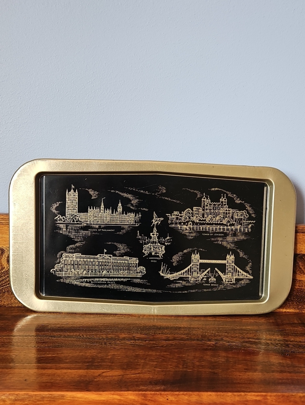 Gold and Black London Landmark Vanity Or Serving Tray